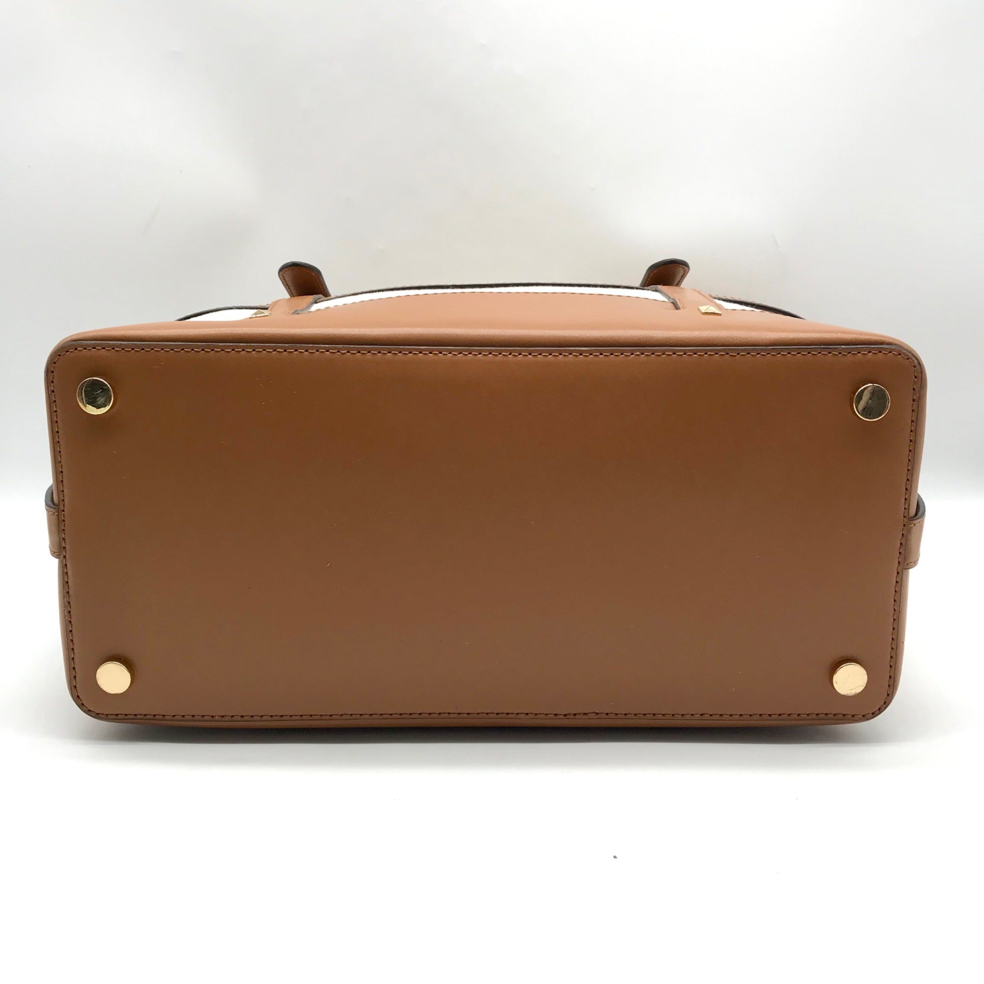 Michael Kors Natural &amp; Acorn Marie Cage Tote