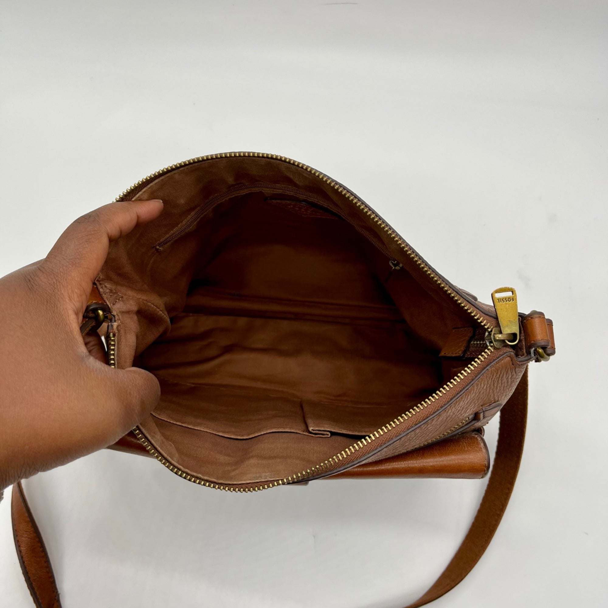 Fossil Kinley Brown Crossbody Bag