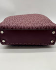 Michael Kors Purple Monogram Blaire Large Logo Chain Tote Bag
