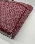 Michael Kors Purple Monogram Blaire Large Logo Chain Tote Bag