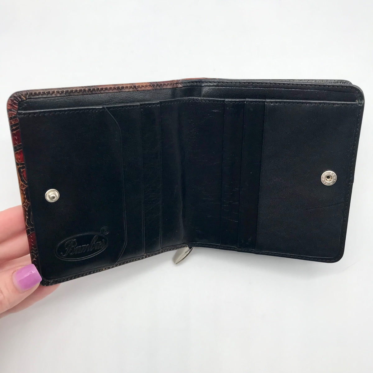 Bambas Art Hand Painted Leather Bi-Fold Wallet