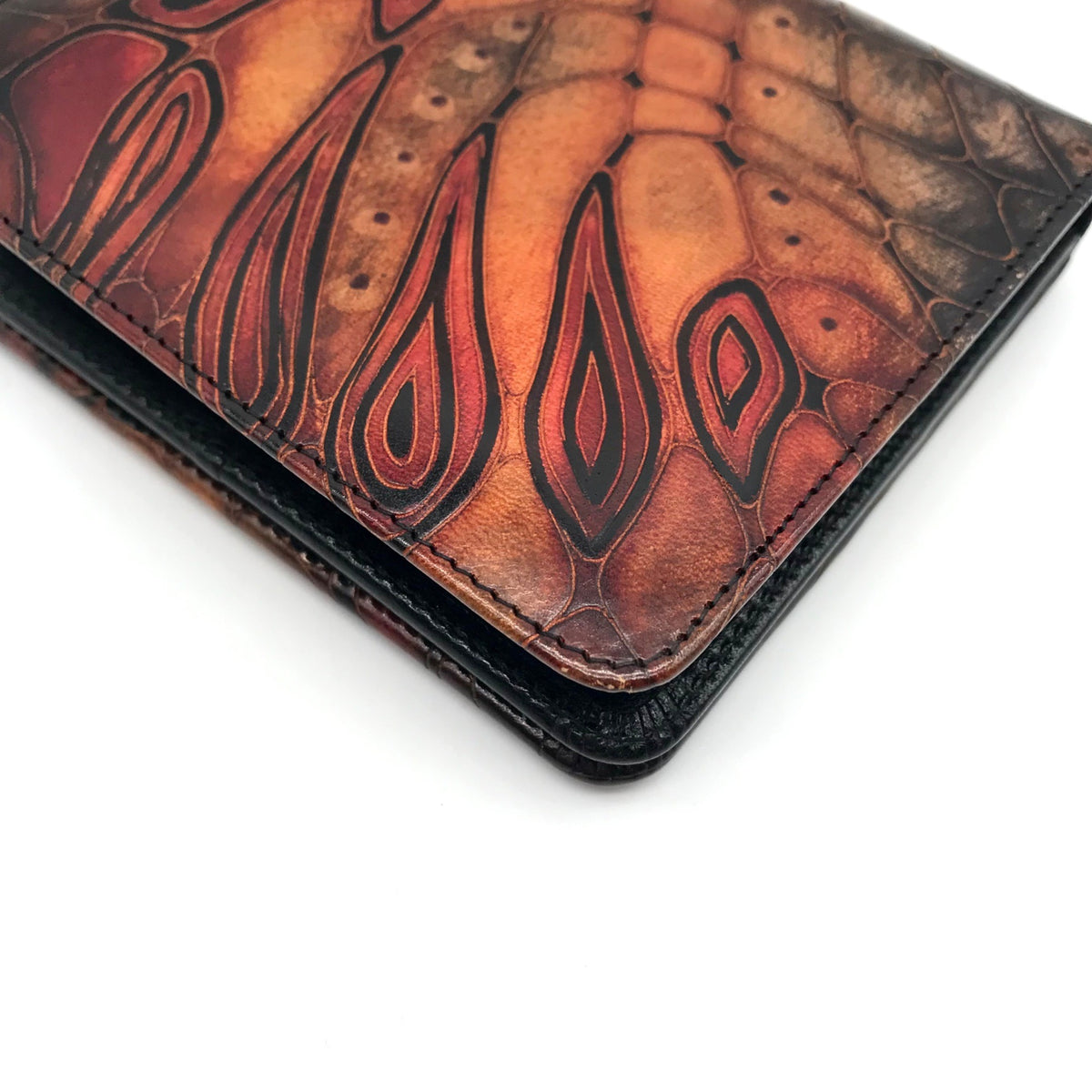 Bambas Art Hand Painted Leather Bi-Fold Wallet