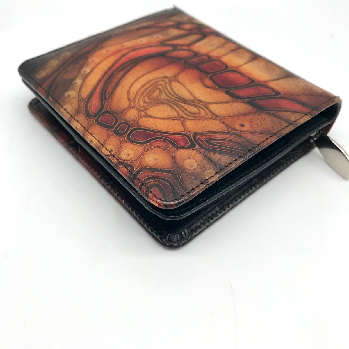 Bambas Art Hand Painted Leather Bi-Fold Wallet