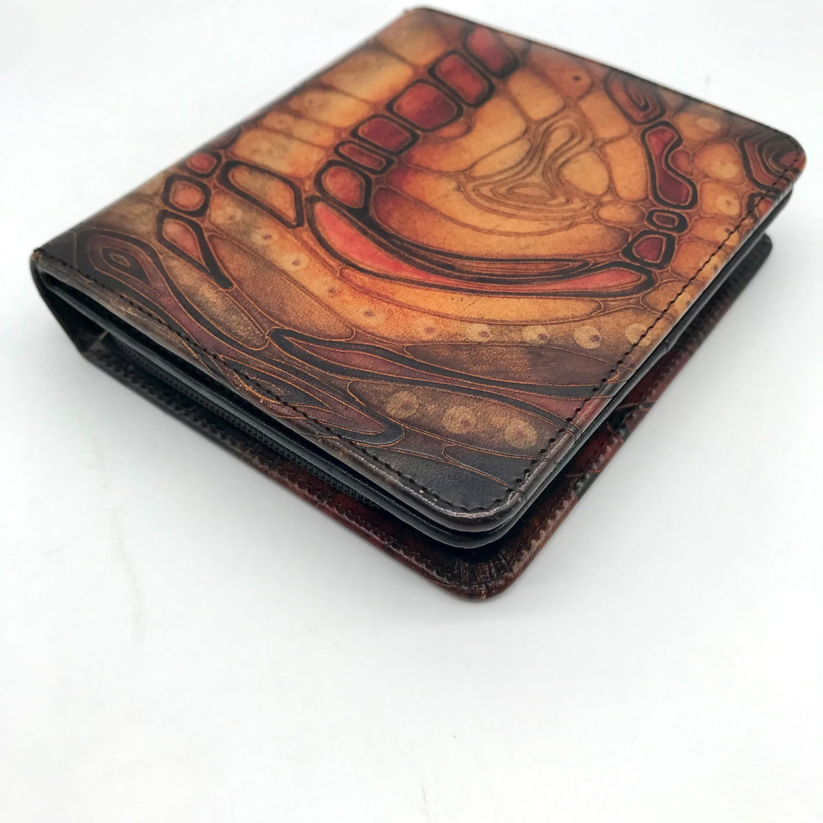 Bambas Art Hand Painted Leather Bi-Fold Wallet