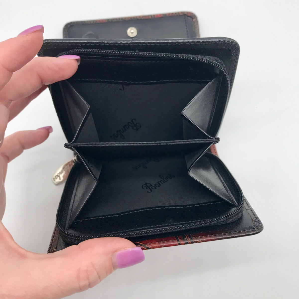 Bambas Art Hand Painted Leather Bi-Fold Wallet