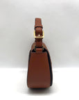 Ralph Lauren Brown Leather & Raffia Woven Tanner Crossbody Bag  - NWT