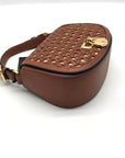 Ralph Lauren Brown Leather & Raffia Woven Tanner Crossbody Bag  - NWT