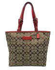 Coach Hamptons Beige Signature Canvas Book Tote Bag