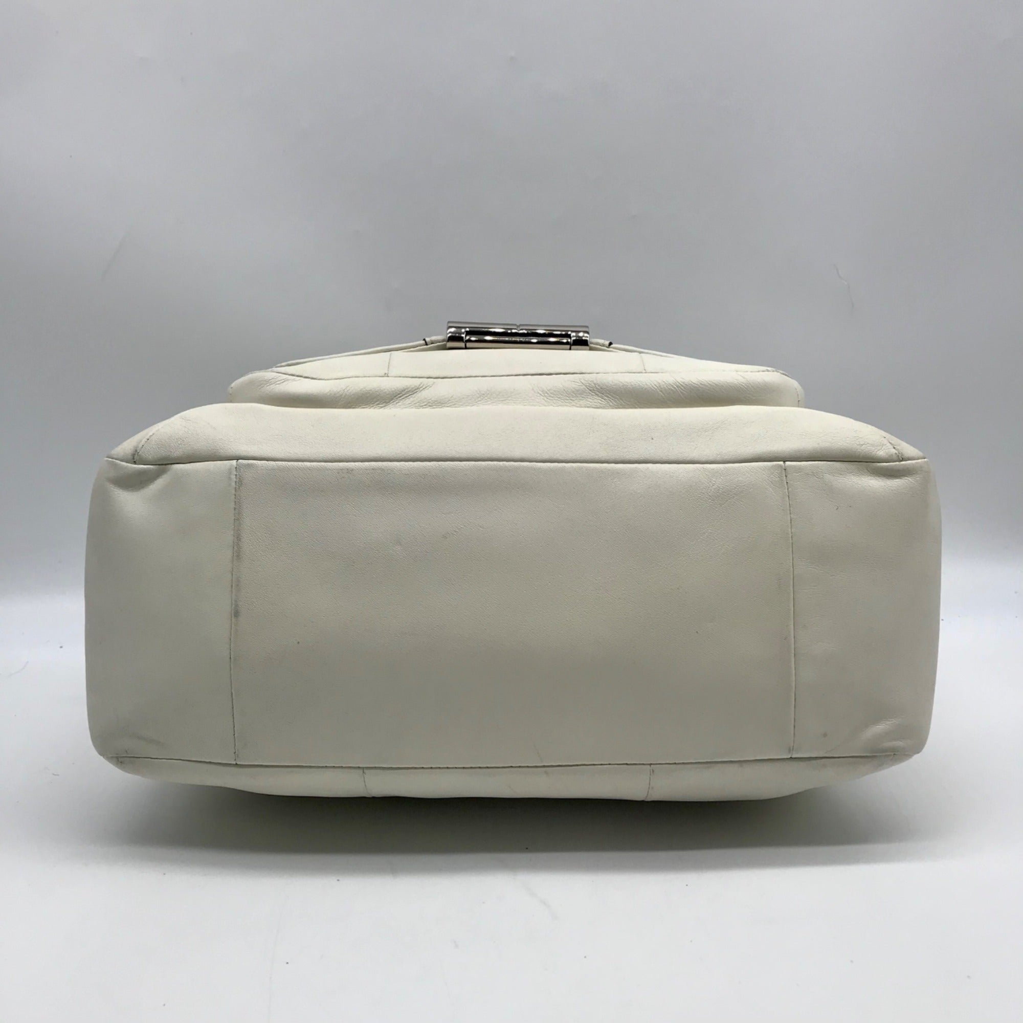 Coach White Leather Vintage Kristin Double Zip Satchel F22304