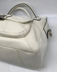 Coach White Leather Vintage Kristin Double Zip Satchel F22304