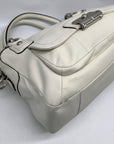 Coach White Leather Vintage Kristin Double Zip Satchel F22304