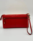 Coach Red Cherry Leather Ashley Zippy Wristlet