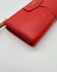 Coach Red Cherry Leather Ashley Zippy Wristlet