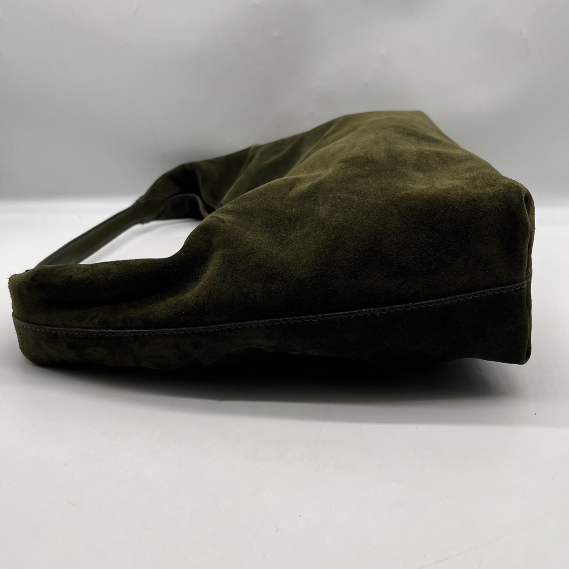 Madewell the Mylie Green Suede Shoulder Bag