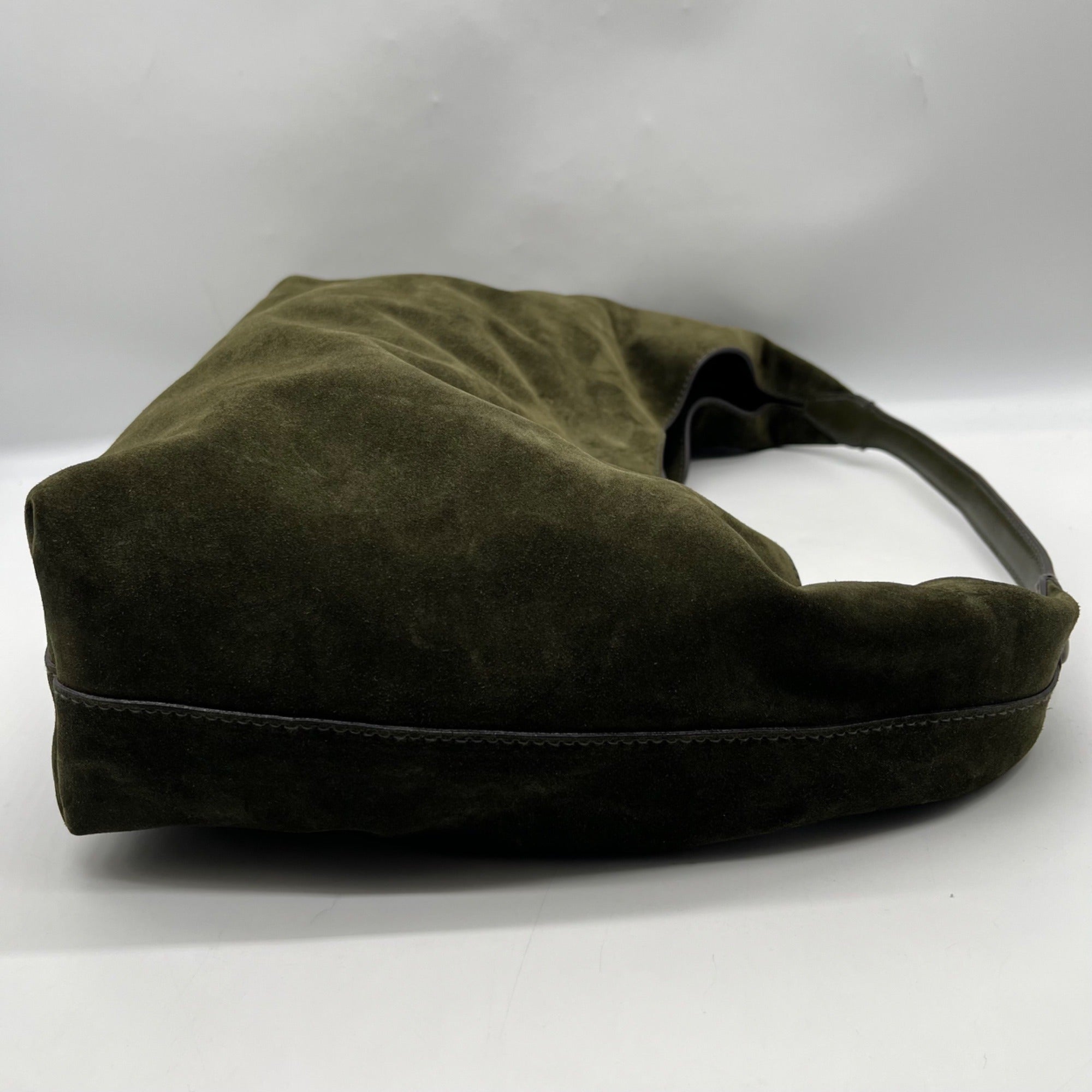 Madewell the Mylie Green Suede Shoulder Bag