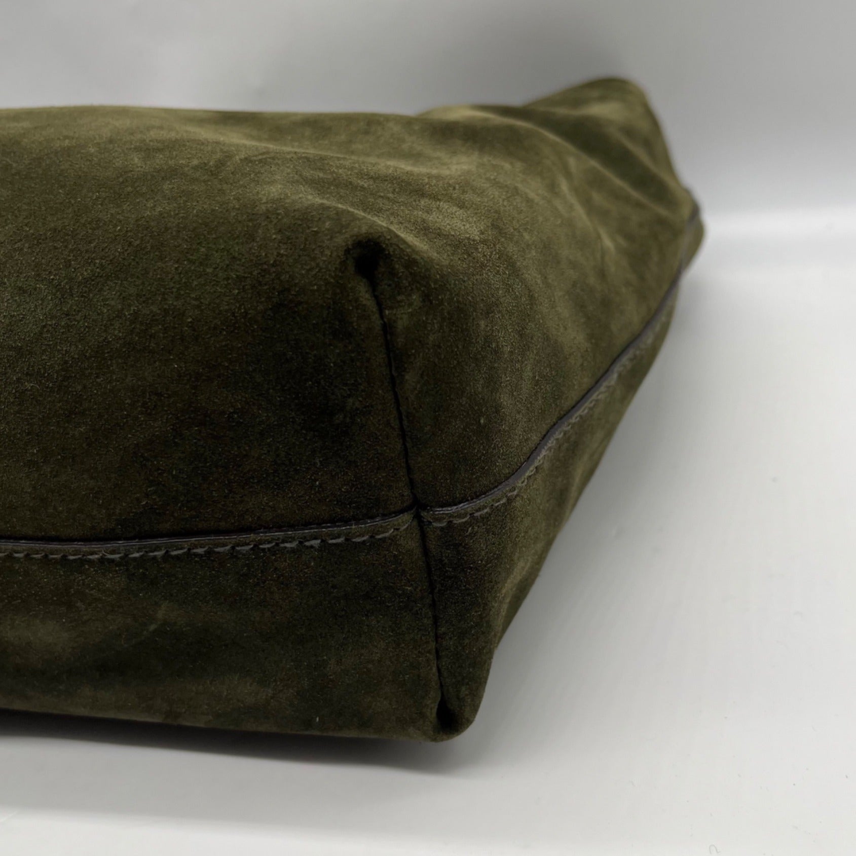 Madewell the Mylie Green Suede Shoulder Bag