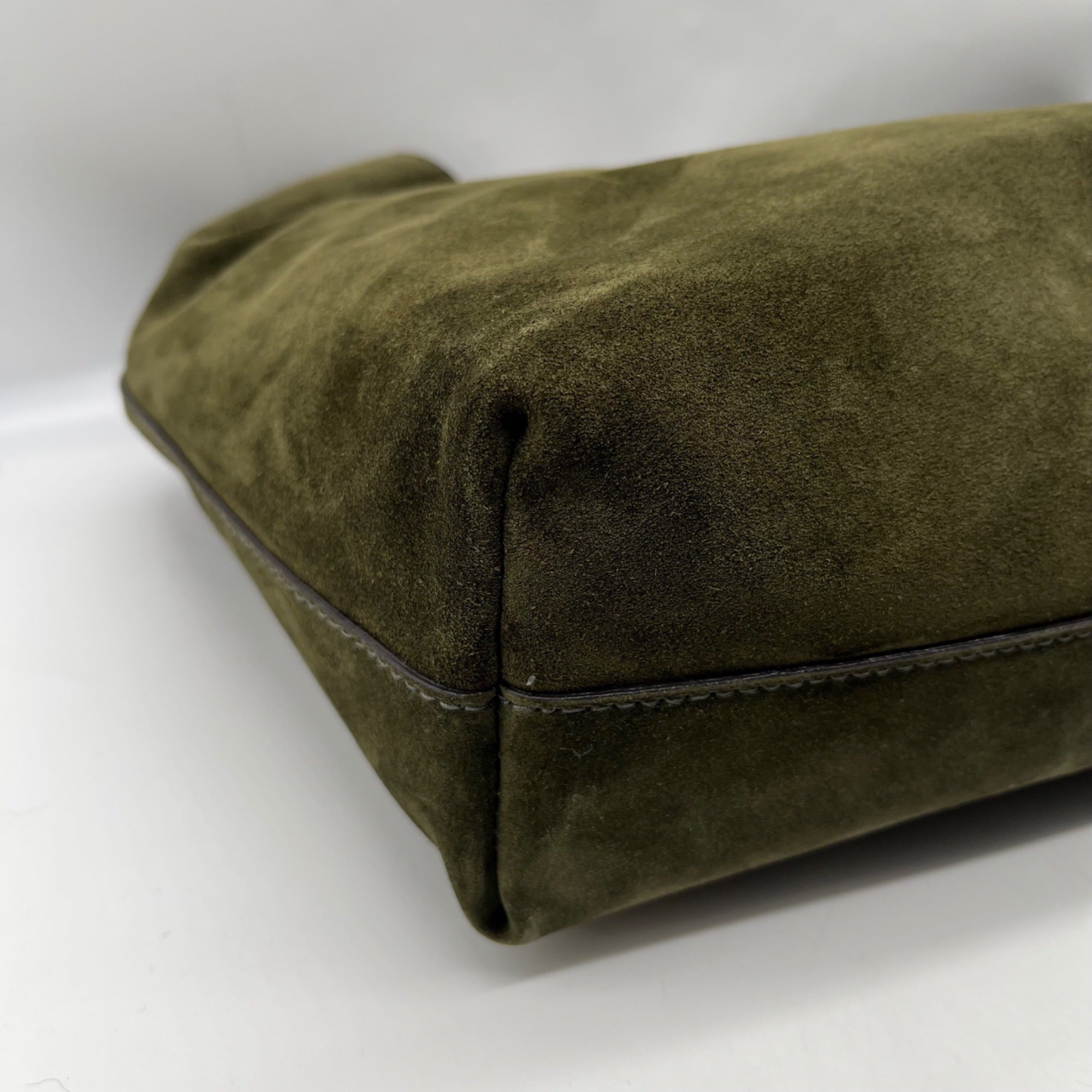 Madewell the Mylie Green Suede Shoulder Bag
