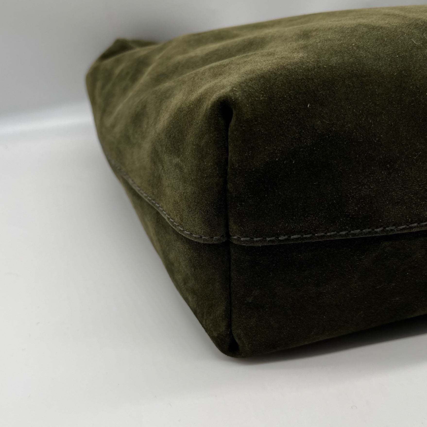 Madewell the Mylie Green Suede Shoulder Bag
