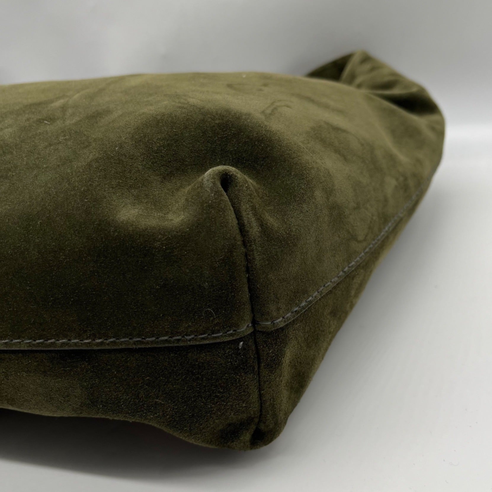 Madewell the Mylie Green Suede Shoulder Bag