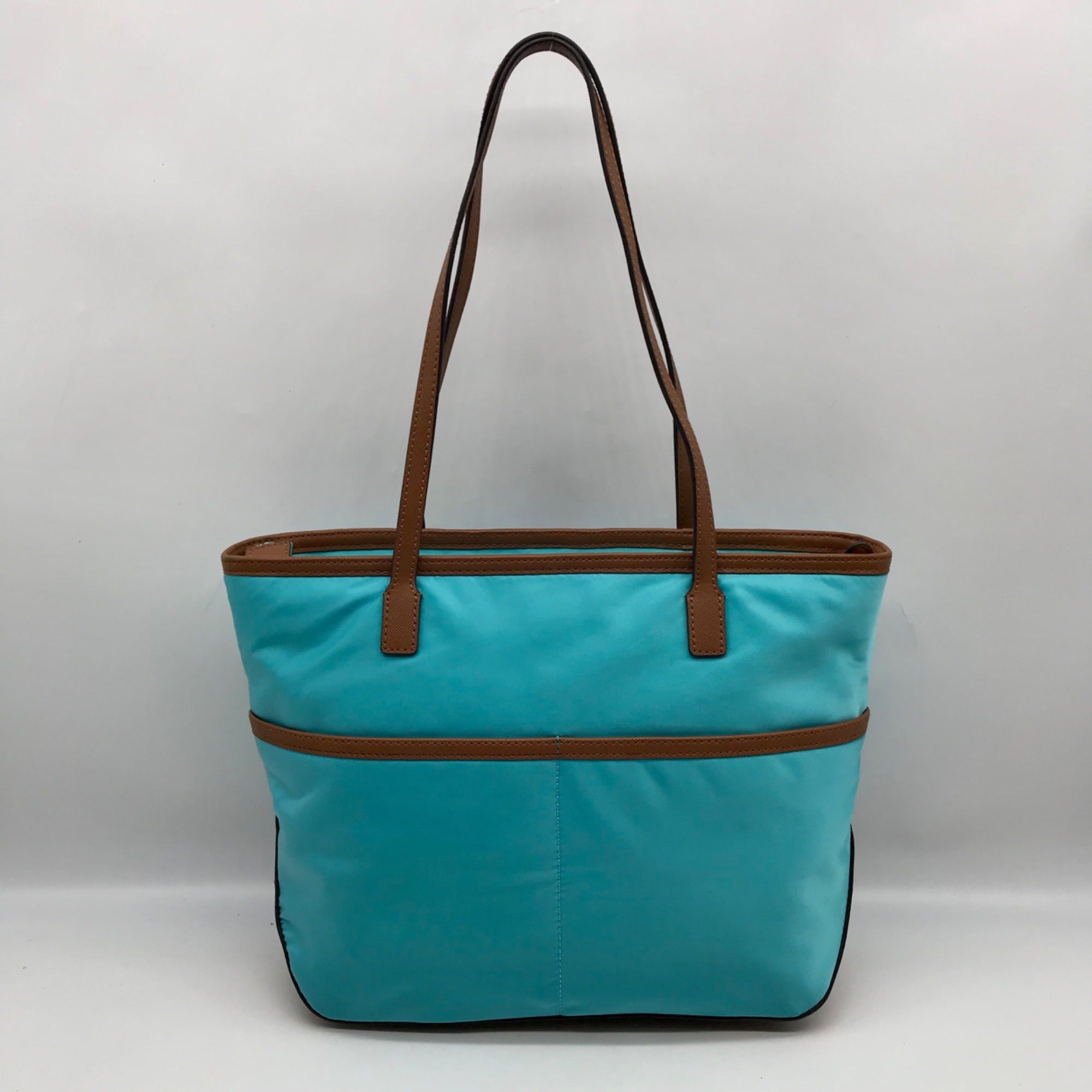 Michael Kors Blue Nylon &amp; Leather Pocket Tote