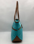 Michael Kors Blue Nylon & Leather Pocket Tote