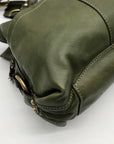 Tignanello Green Leather Multipocket Shoulder Bag