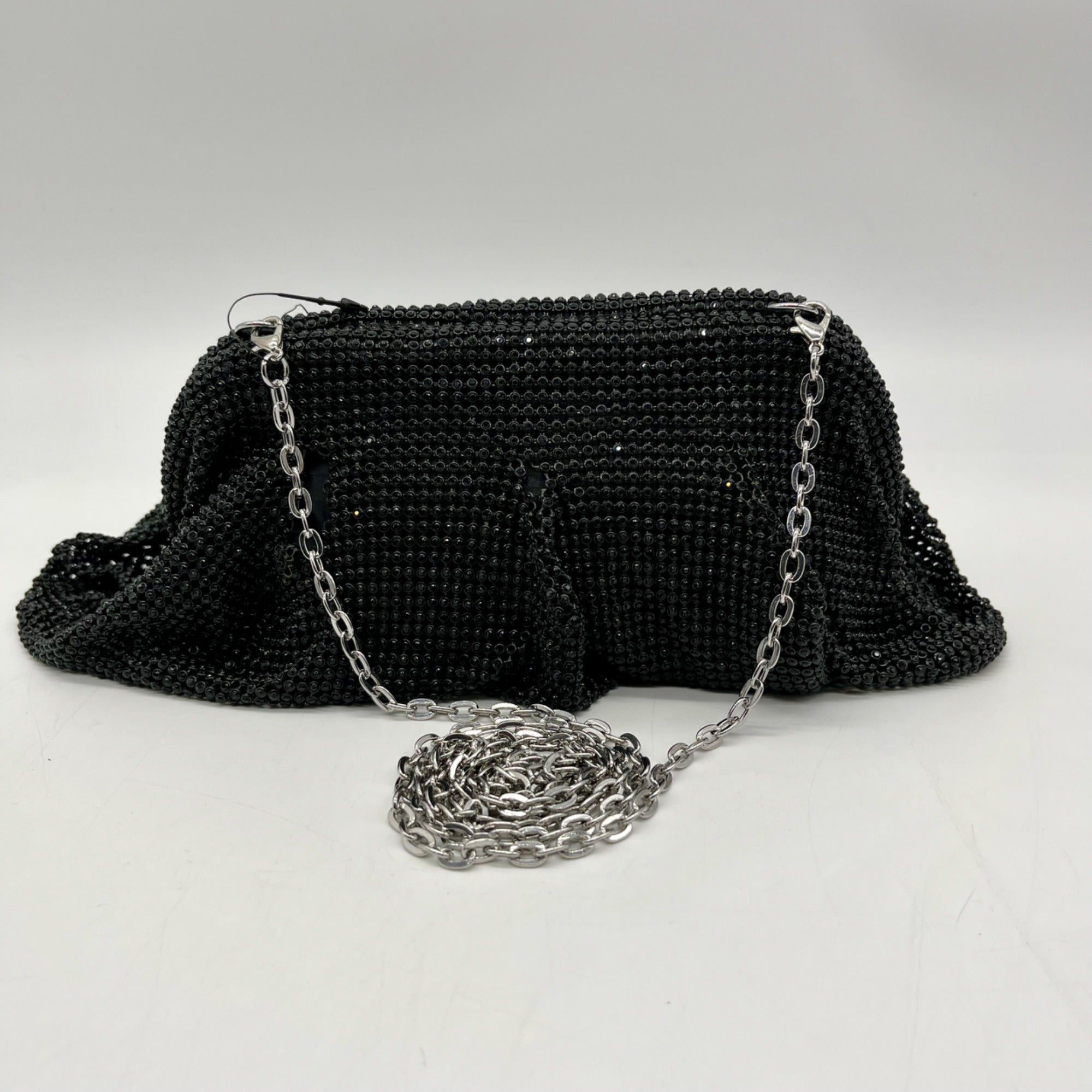 I.N.C International Concepts Black Mesh Pleated Clutch