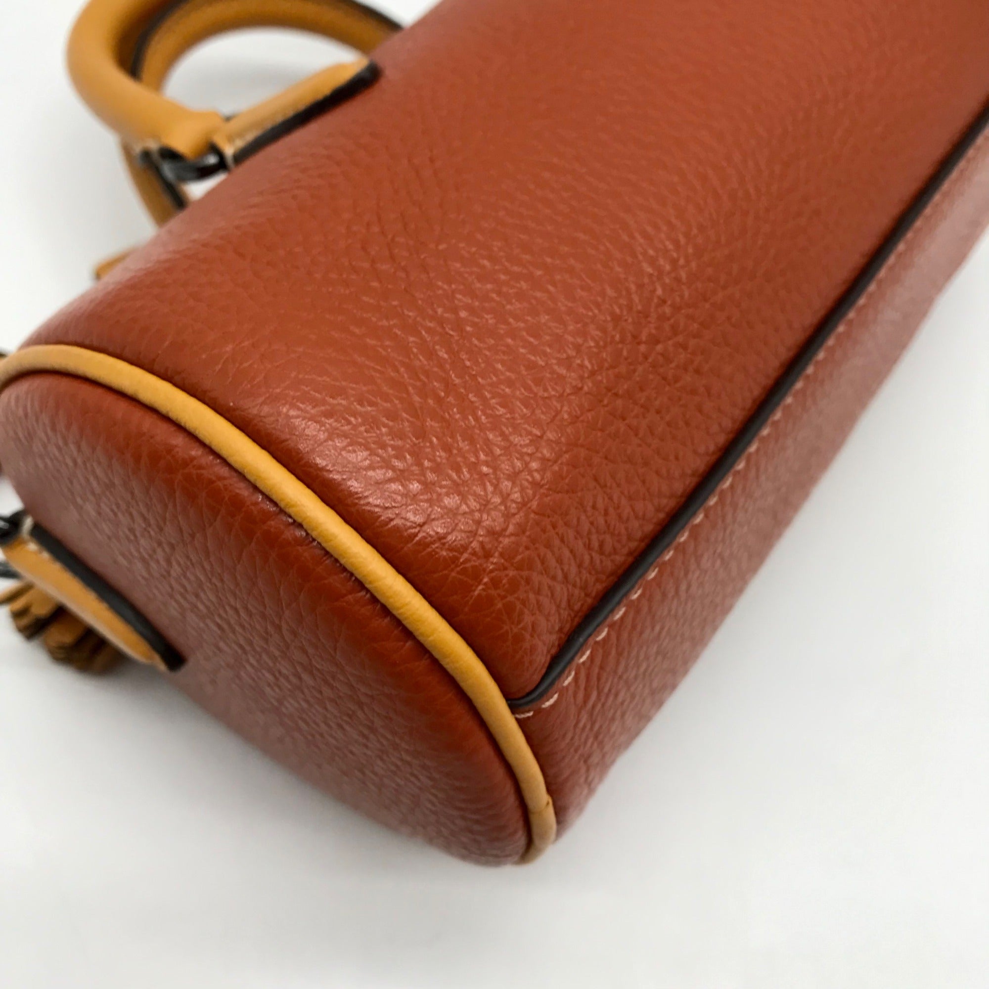 Coach Orange Pebbled Leather Lacey Crossbody Bag CB876