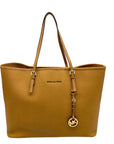 Michael Kors Jet Set Honey Crosshatch Leather Large Tote