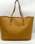 Michael Kors Jet Set Honey Crosshatch Leather Large Tote