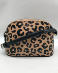Kate Spade Tan & Black Leather Kali Leopard Print Dome Crossbody