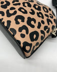 Kate Spade Tan & Black Leather Kali Leopard Print Dome Crossbody