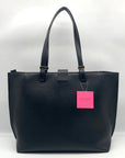 Kate Spade Katy Black Textured Leather Large Work Tote Bag - NWT