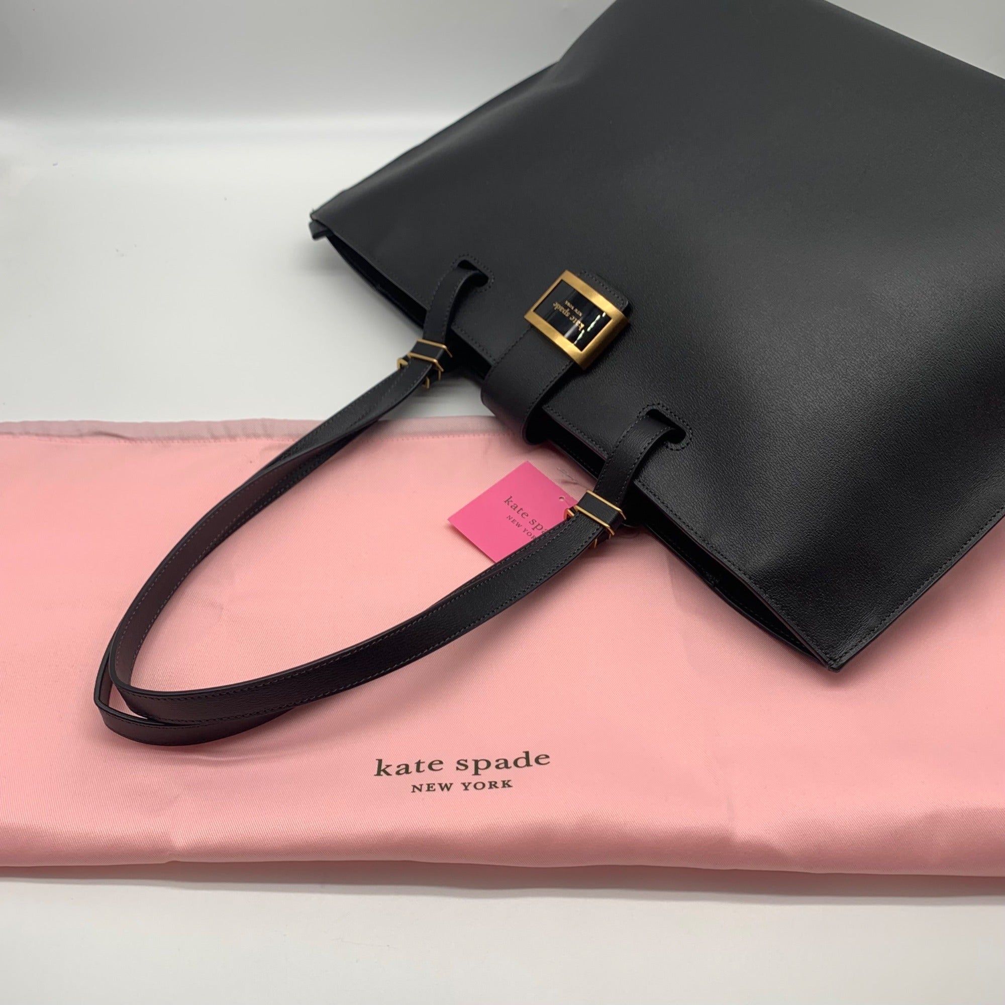 Kate Spade Katy Black Textured Leather Large Work Tote Bag - NWT