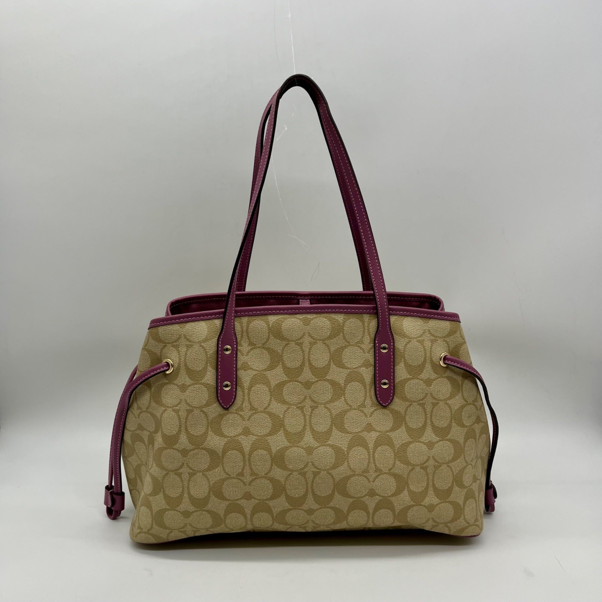 Coach Beige Monogram Canvas Shoulder Bag