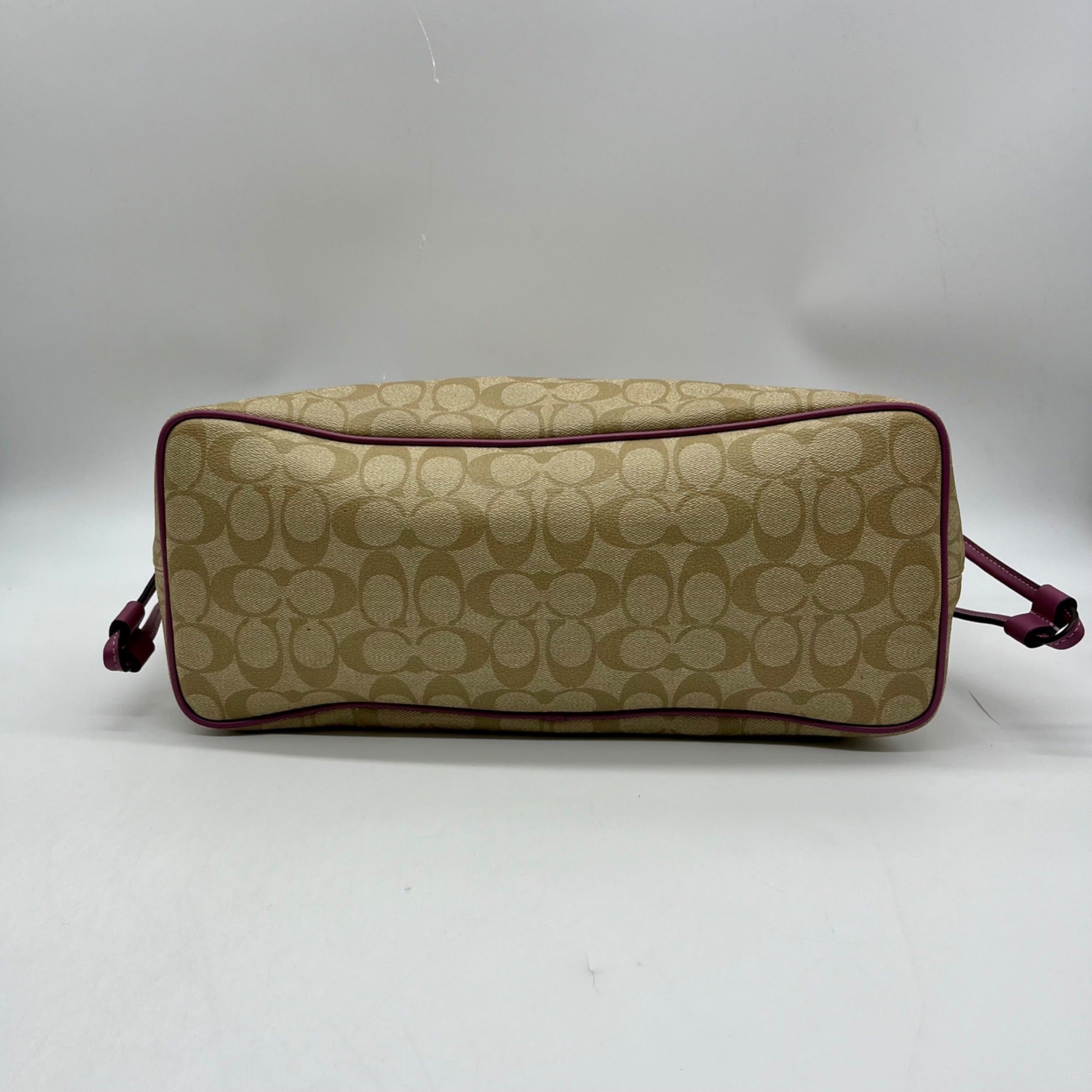 Coach Beige Monogram Canvas Shoulder Bag