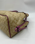 Coach Beige Monogram Canvas Shoulder Bag