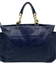 Tory Burch Large Navy Snake Shiny embossed leather Tote bag