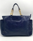 Tory Burch Large Navy Snake Shiny embossed leather Tote bag