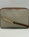 Michael Kors Cream Monogram Coated Canvas Crossbody Bag