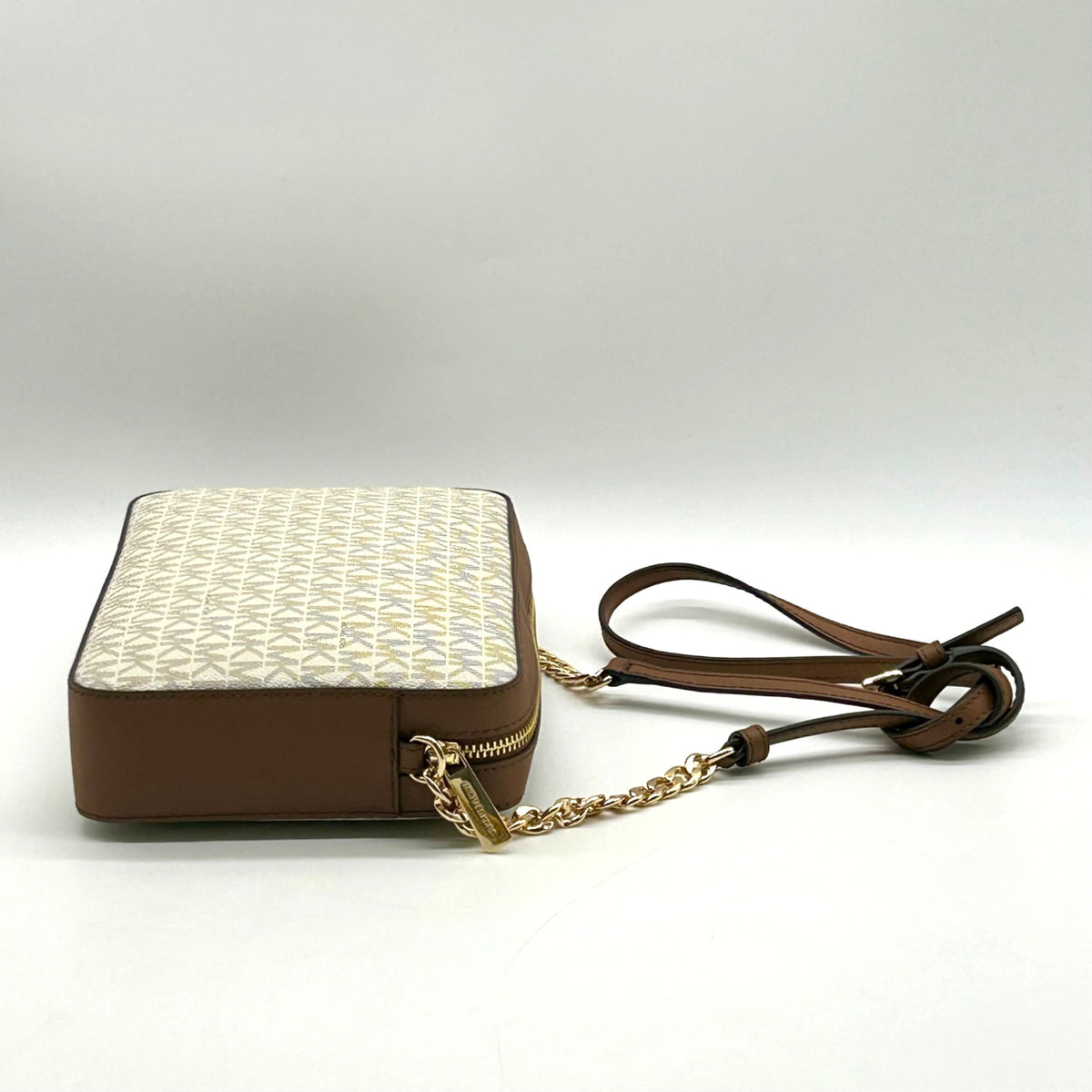Michael Kors Cream Monogram Coated Canvas Crossbody Bag
