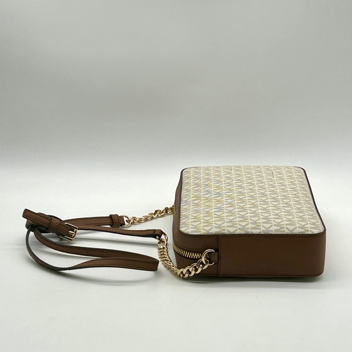 Michael Kors Cream Monogram Coated Canvas Crossbody Bag