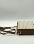 Michael Kors Cream Monogram Coated Canvas Crossbody Bag
