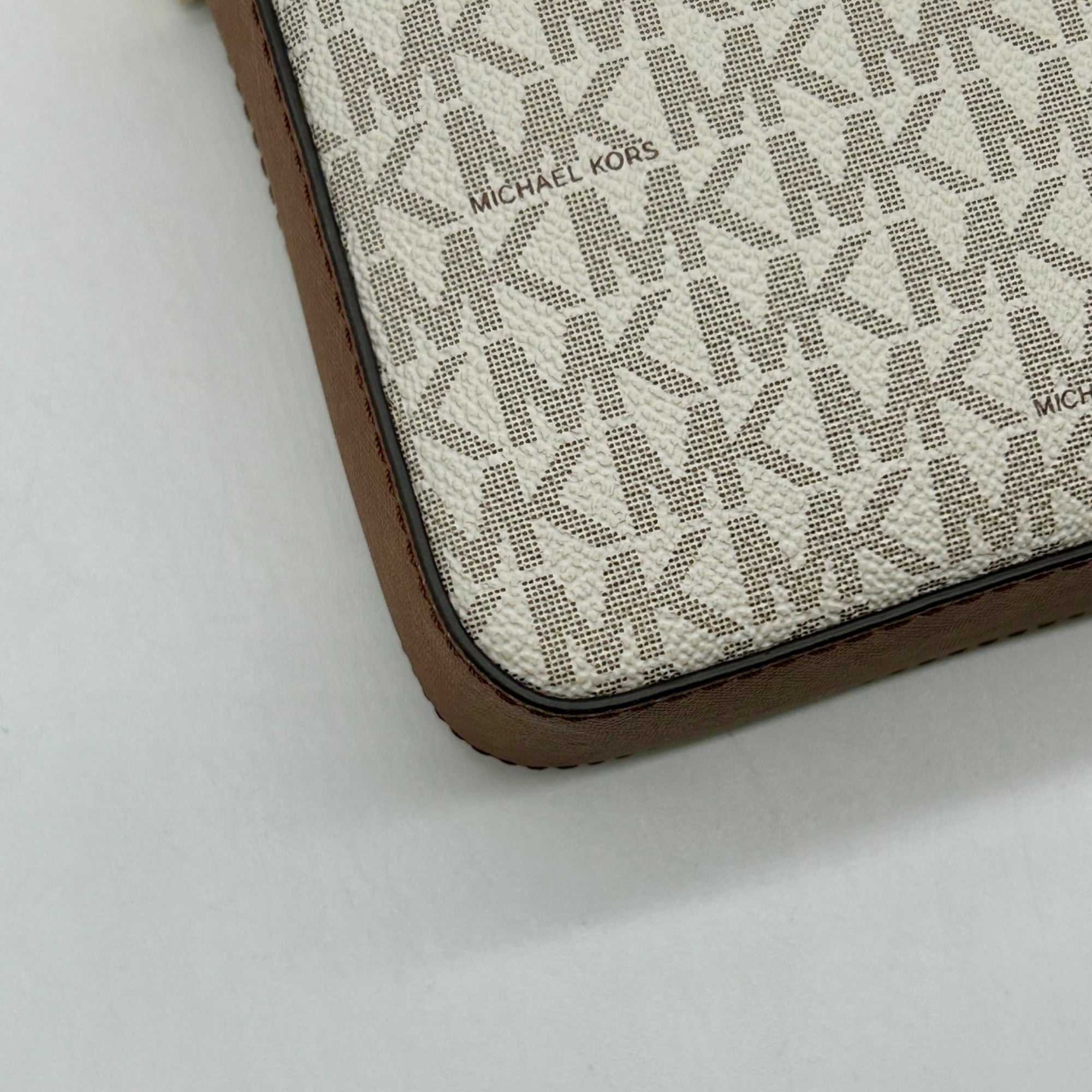 Michael Kors Cream Monogram Coated Canvas Crossbody Bag