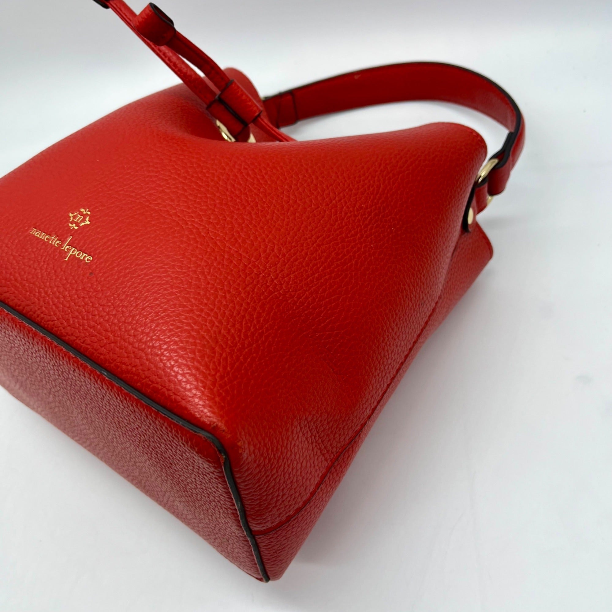 Nanette Lepore Red Drawstring Crossbody Bag