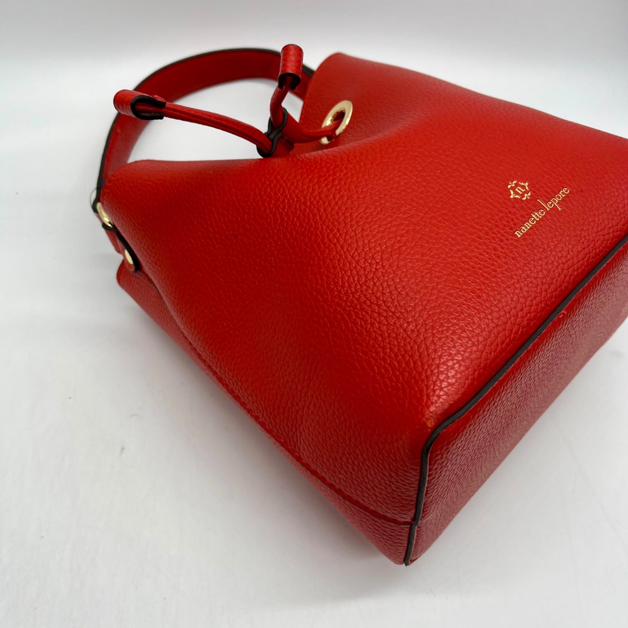 Nanette Lepore Red Drawstring Crossbody Bag