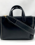 Michael Kors Black Leather Small East West Gigi Messenger Tote