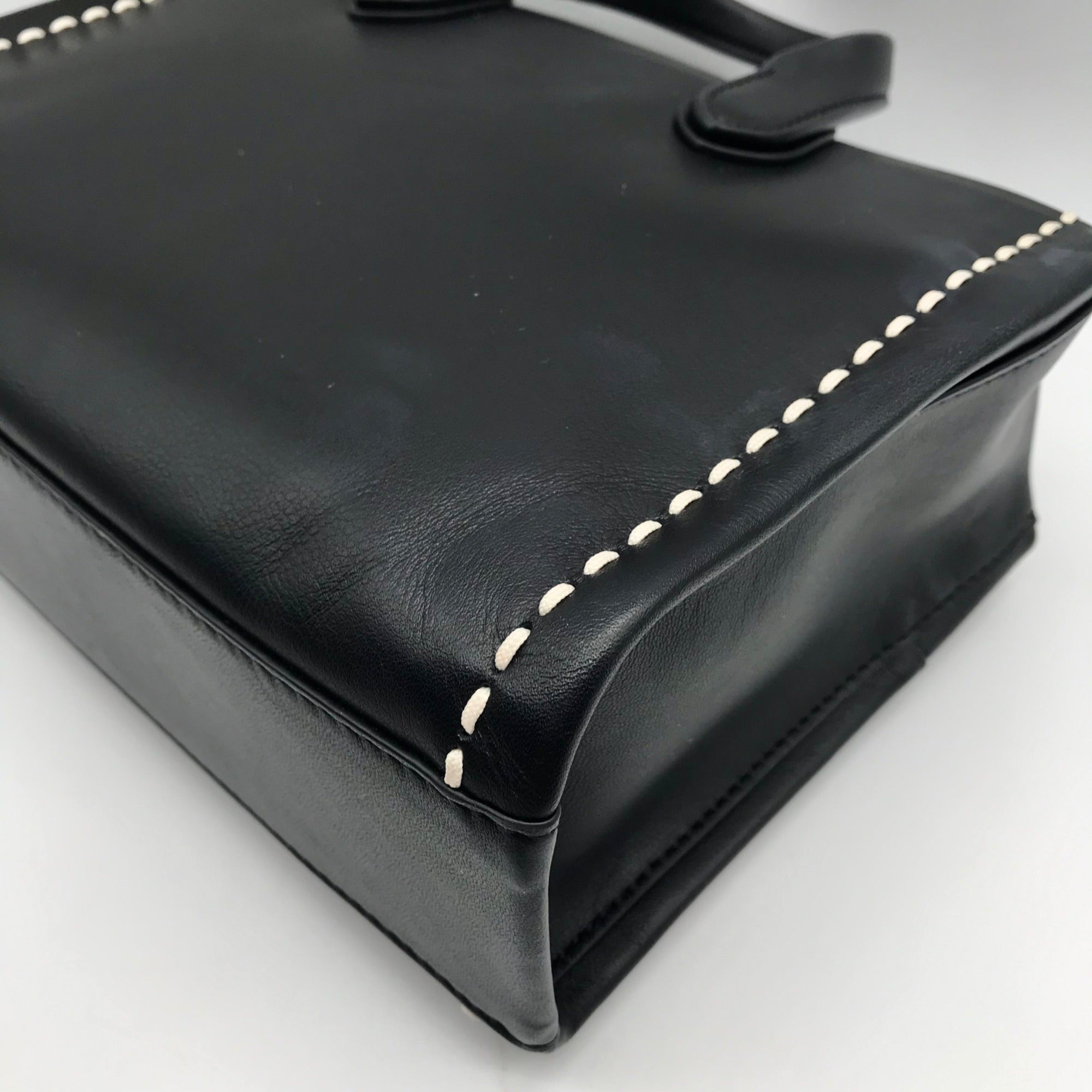 Michael Kors Black Leather Small East West Gigi Messenger Tote