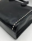 Michael Kors Black Leather Small East West Gigi Messenger Tote
