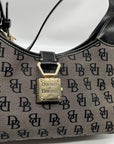 Dooney & Bourke Gray and Black Signature Canvas Shoulder Bag
